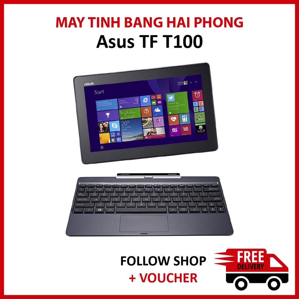 🎁 Laptop 2 trong 1 Asus TF T100 màn cảm ứng, bàn phím tháo rời được, nhỏ gọn chuyên văn phòng (Wifi)