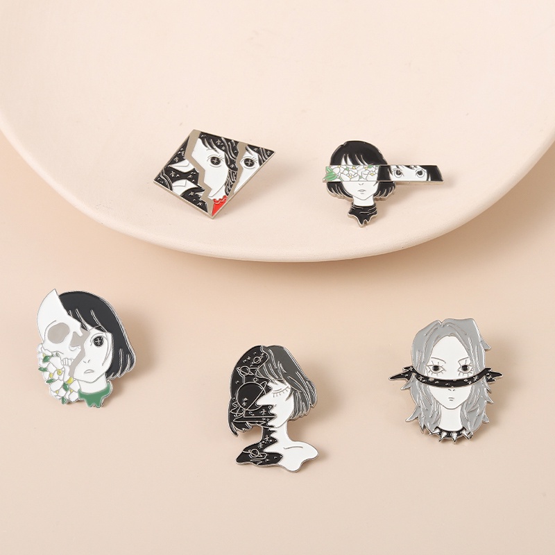 Ghim Cài Áo Họa Tiết Đầu Lâu Phong Cách Anime Độc Đáo