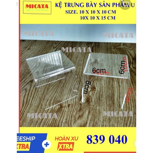 combo kệ mica chữ u 1