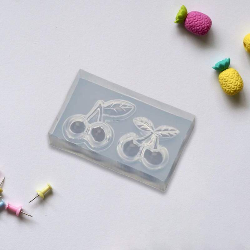 Khuôn Silicon Hình Trái Cherry Dễ Thương Dùng Làm Kẹp Tóc / Trang Sức DIY