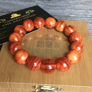 Vòng tay gỗ Huyết Long thân 12 lY 17 hạt