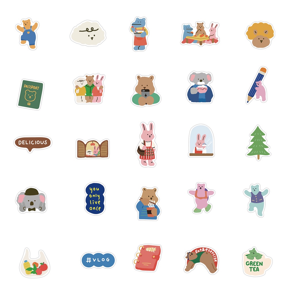 Sticker cute chống nước, hình dán laptop, điện thoại, mũ bảo hiểm, vali sét 50 hình