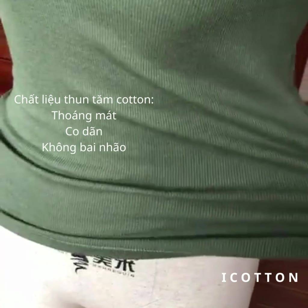 Áo ba lỗ nữ dáng dài ❤️ Icotton ❤️ Áo tanktop sát nách 3 lỗ form ôm vừa thun tăm khoét vai co dãn, đẹp, mát | BigBuy360 - bigbuy360.vn