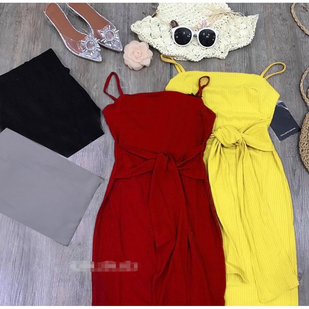 Đầm Body Hai Dây Thắt Eo