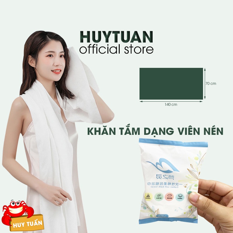 Khăn tắm nén - Khăn tắm dùng 1 lần dạng viên nén loại 140x70cm (KTN147)