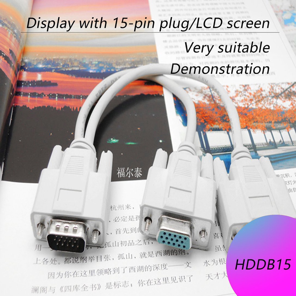 1 Pc Sang 2 Way Vga Svga Monitor Printer Cable Tft