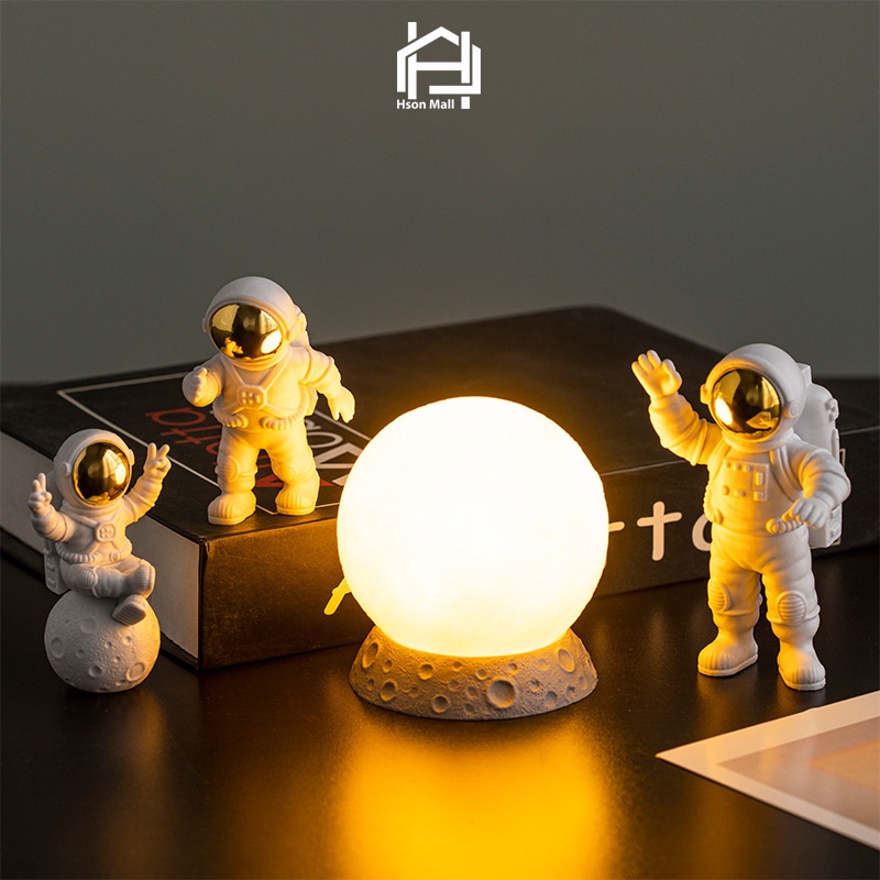 Đèn ngủ mặt trăng 3D mô hình phi hành gia HSON đèn decor trang trí bàn làm việc, phòng ngủ siêu đẹp