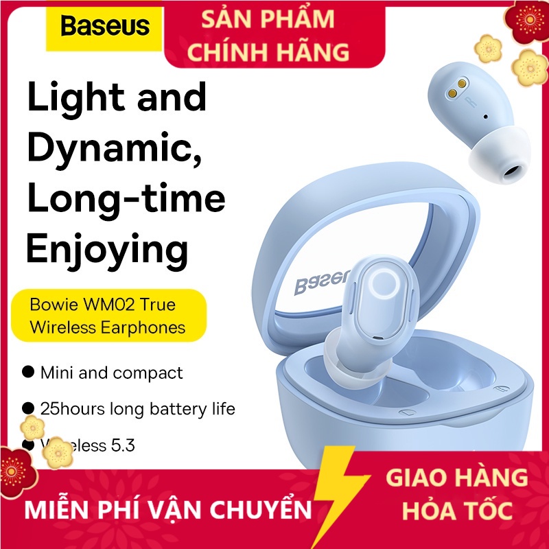 Tai Nghe Nhét Tai Không Dây Baseus Bowie WM02 Bluetooth 5.3 TWS  / EncokWM01 Bluetooth 5.0 TWS  Dùng Cho HSHOP