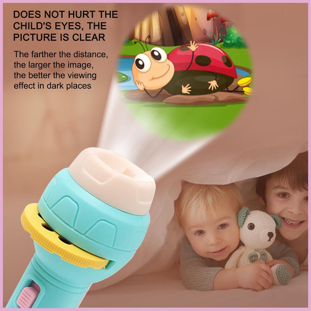 Đồ Chơi Đèn Pin Chiếu Hình Động Vật Trái Cây 56 Hình Cho Trẻ Em 4-8 Tuổi