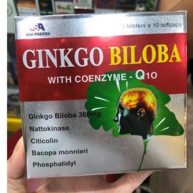 Viên uống bổ não Ginkgo Biloba with Coenzyme Q10( h/100v)
