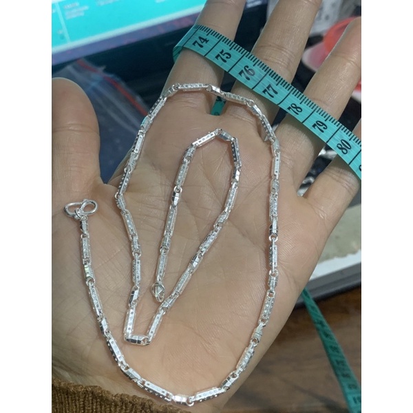 Dây chuyền nam trẻ em khúc tròn dài tầm 45cm phay tam giác rô kim tiền nặng tầm 3 chỉ bạc NGỌC MẬU