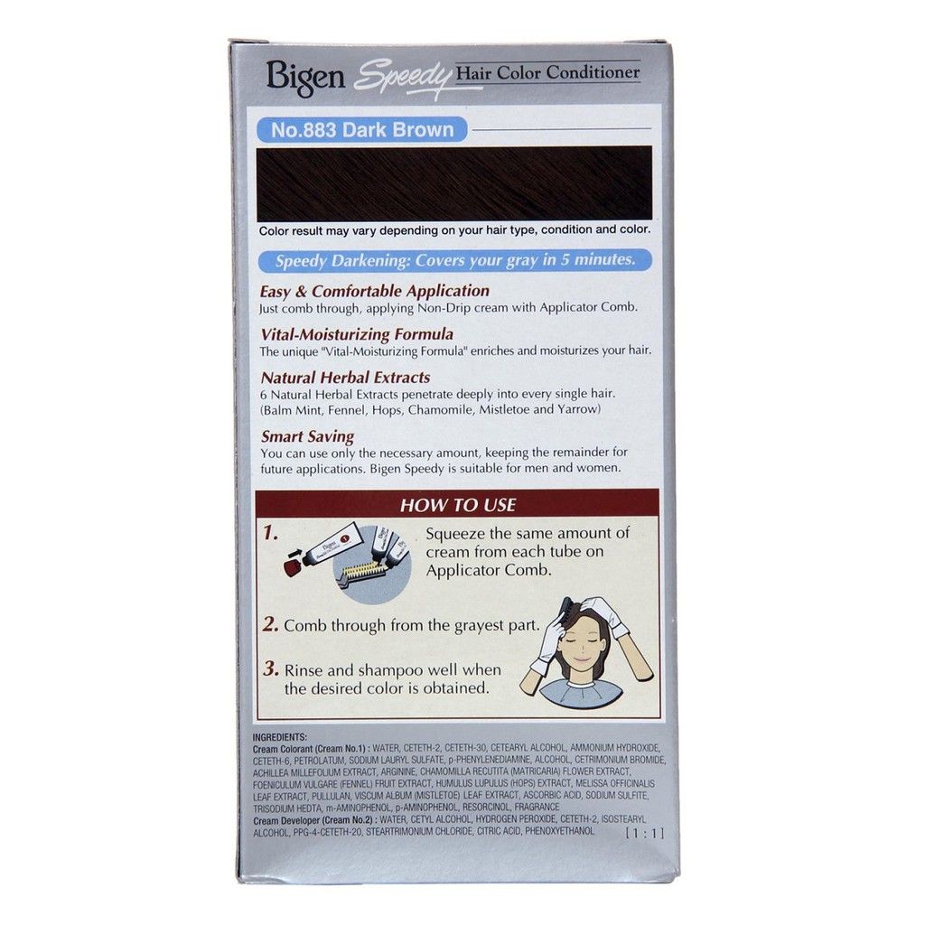 Thuốc Nhuộm Tóc Bigen 883 Nâu Sẫm  Speedy Hair Color Conditioner 100% chính hãng.
