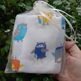 Khăn sữa Aden cotton set 10c túi lưới