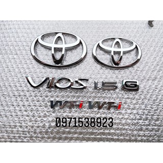 Logo chữ vios 1.5 g vvti dán đuôi xe toyota vios