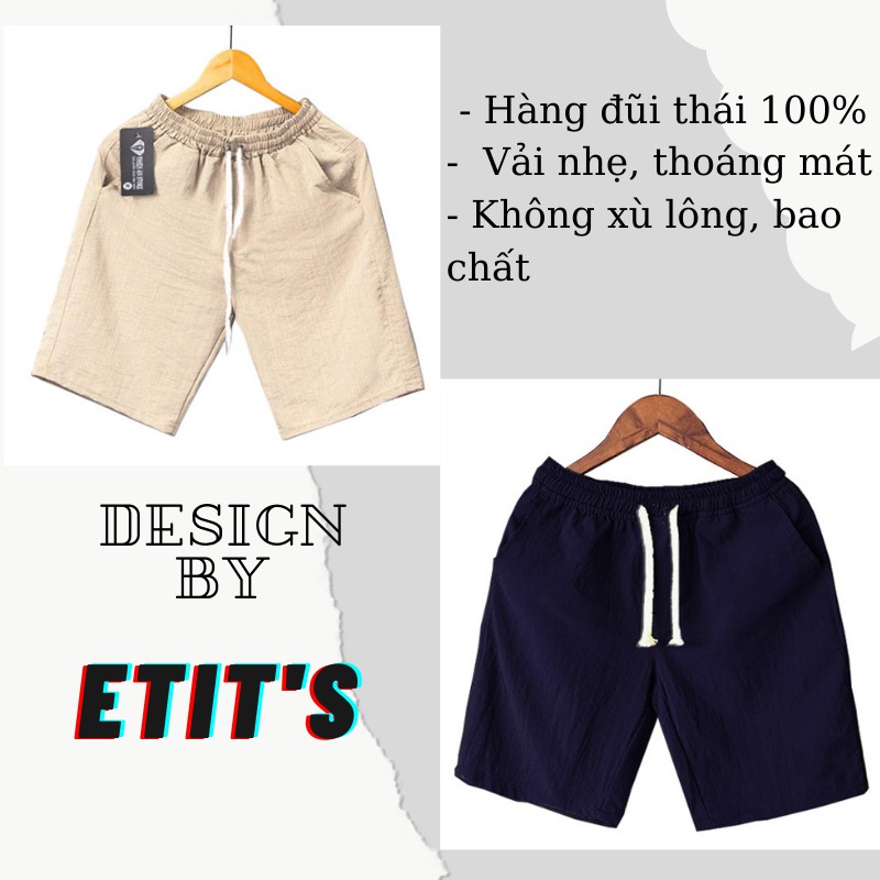 Quần đùi nam,quần short nam chất liệu vải đũi mềm mát, quần short ngắn kiểu dáng thể thao có dây rút - DHT