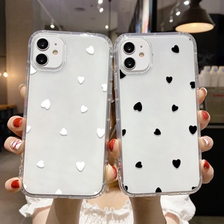 Ốp Điện Thoại TPU Mềm Họa Tiết Trái Tim Màu Trắng Đen Samsung Galaxy A52s 5G A53 50 A22 5G A03 A13 5G A52 A51 A12 A32 A21s A31 A70 A71 A72 A33 A73 A01 A02 A03s