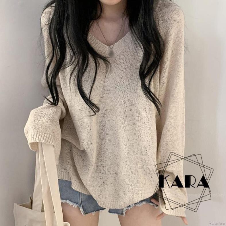 Áo sweater tay dài mỏng dáng rộng chống nắng thời trang mùa hè cho nữ ་