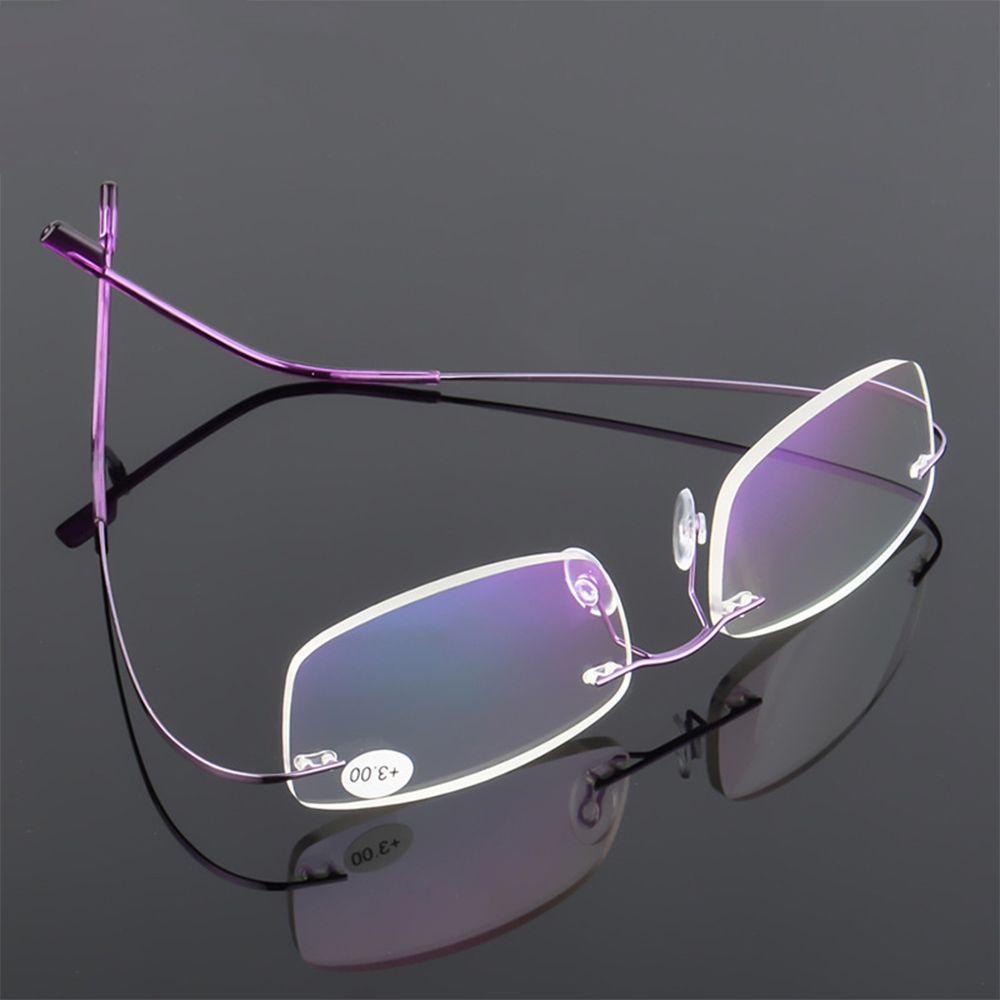 NIUYOU [Ready Stock] Men Women Reading Glasses Strength +1.0~+4.0 Memory Titanium Presbyopic Eyeglasses Ultralight Rimless Vision Care Eyewear