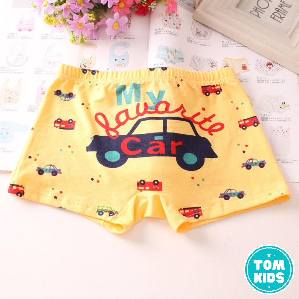 SET 4 Quần Lót Cho Bé Trai Chất Liệu COTTON Kháng Khuẩn Co Giãn Đàn Hồi Tốt Họa Tiết Ô tô Dễ Thương Mã DL-011