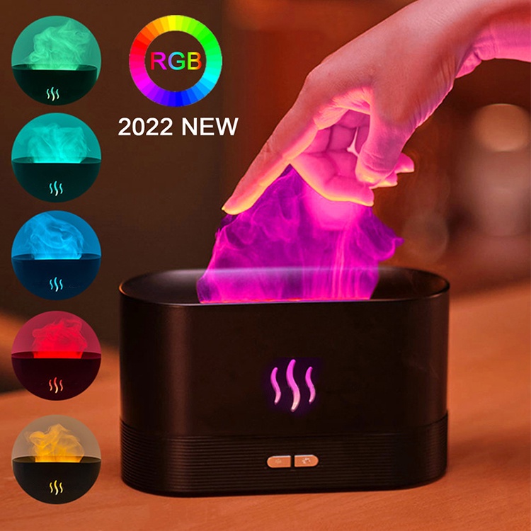 Máy khuếch tán tinh dầu Tạo Độ Ẩm Hình Ngọn Lửa Nhiều Màu Sắc 180ml Có Đèn LED 3D mạch phun sương đèn khuếch tán tinh dầu khuyếch tán tinh dầu máy khuếch tán máy khếch tán tinh dầu máy xông tinh dầu khuếch đèn đốt xông tinh