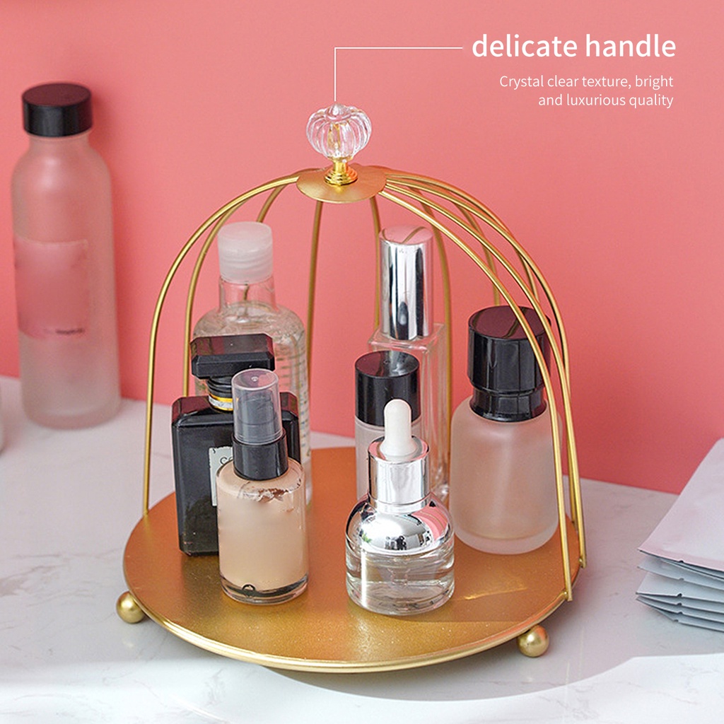 Giá đựng đồ/ mỹ phẩm JUJIAJIA bằng kim loại thiết kế lồng chim sang trọng cho phòng tắm tùy chọn kiểu dáng