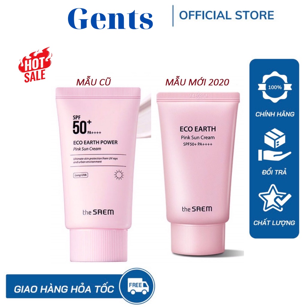 Kem Chống Nắng The SAEM Eco Earth Pink Sun Cream SPF 50+ Chính Hãng 100% GentsOfficialStore