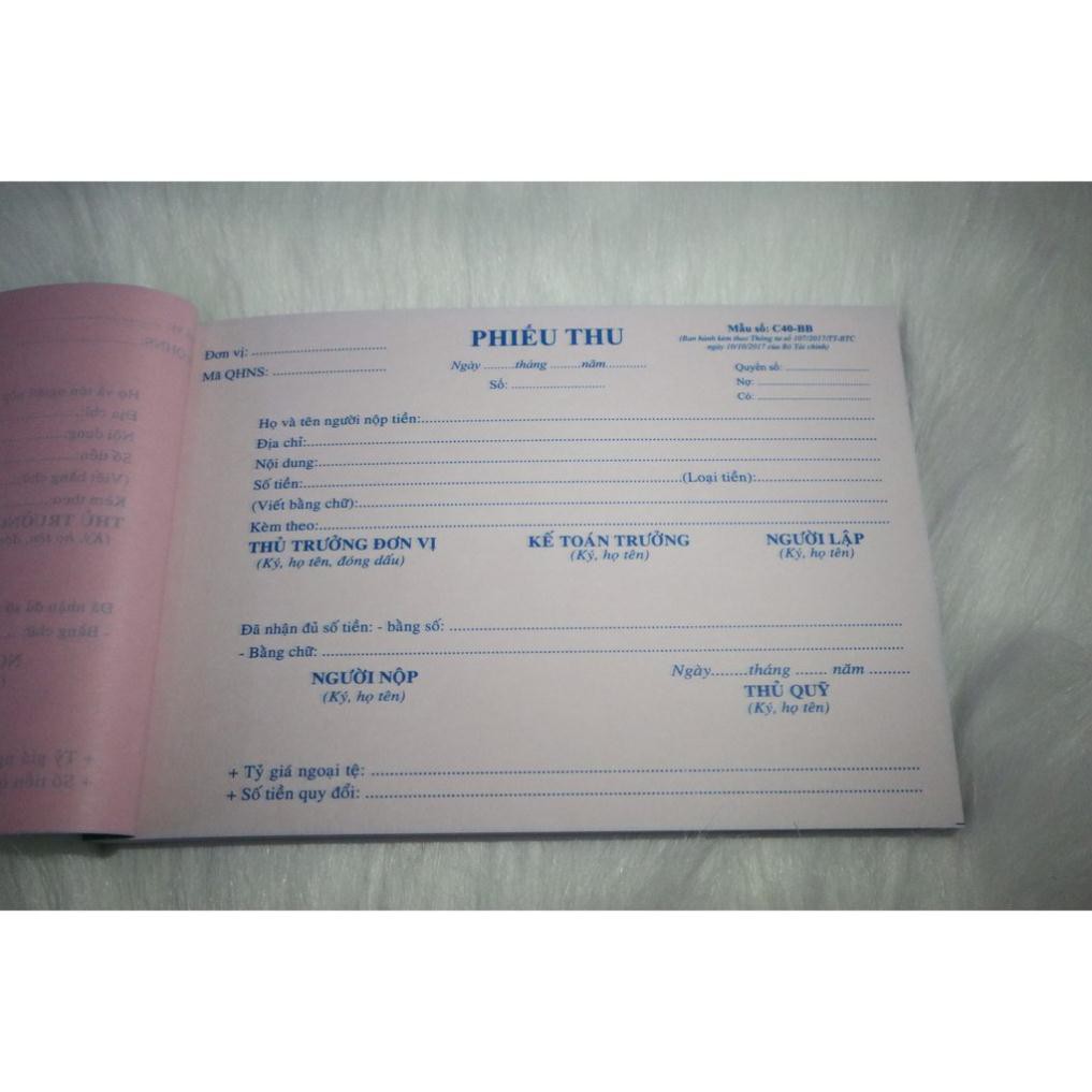 Phiếu thu 2 liên 13x19cm