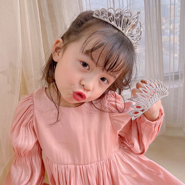 Vương Miện Công Chúa Đính Đá Pha Lê Xinh Xắn Cho Bé Gái