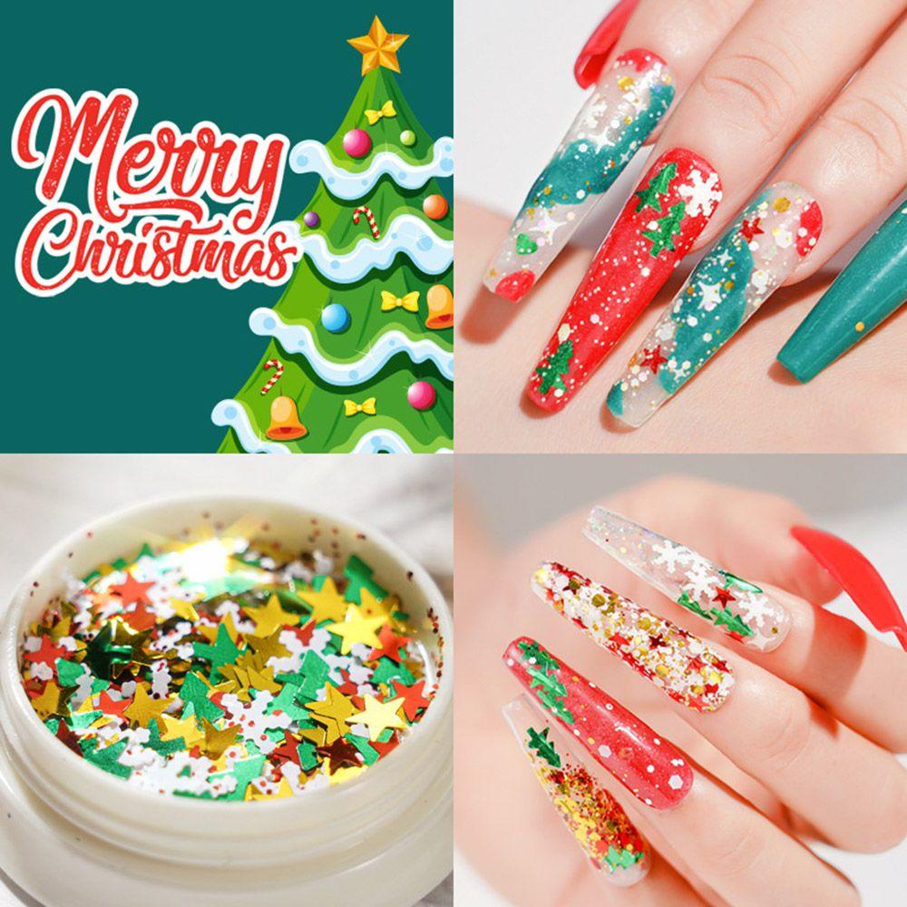 PATH Set 6 Hộp Kim Tuyến Hình Bông Tuyết Trang Trí Móng Tay