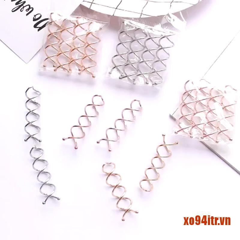 XOITR  10Pcs Gold Silver Color Rose Gold Spiral Spin Screw Clip Twist Barrette Hai