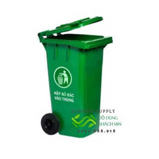 Thùng rác công cộng màu xanh/cam/vàng 120l