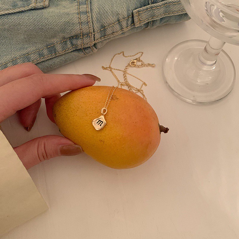 Dây chuyền mặt hình chữ M đơn giản thời trang Hàn Quốc phong cách cổ điển dành cho bạn nữ
