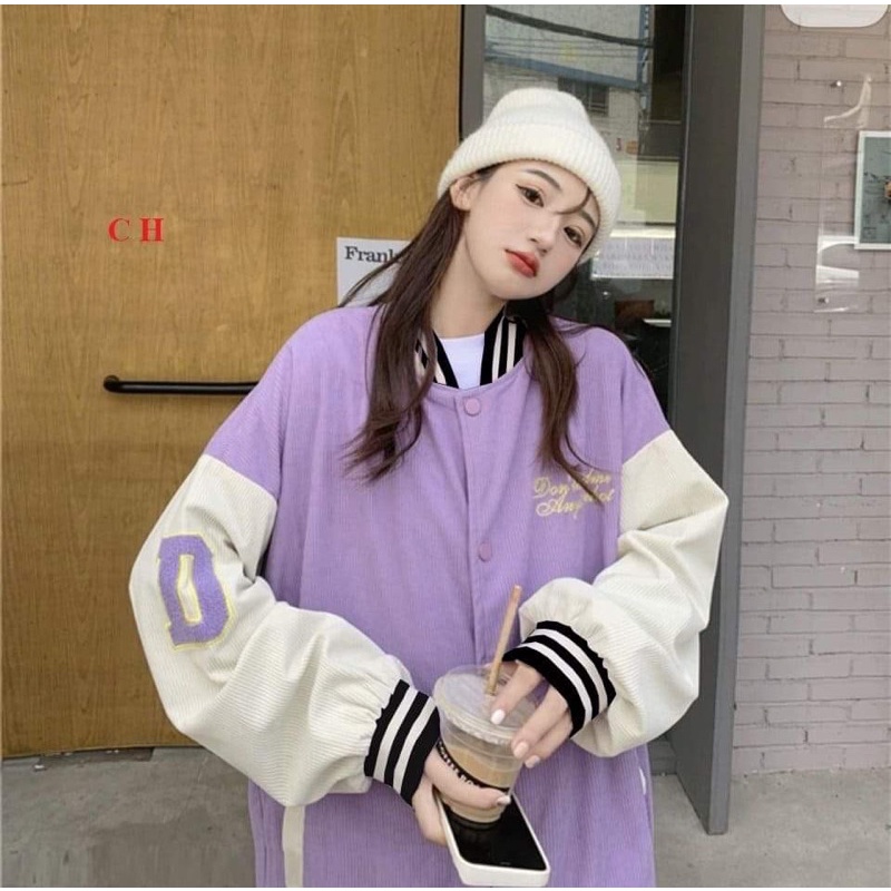 [Mã FAMARAL1 giảm 10K đơn 50K] Áo bomber D tím COA456