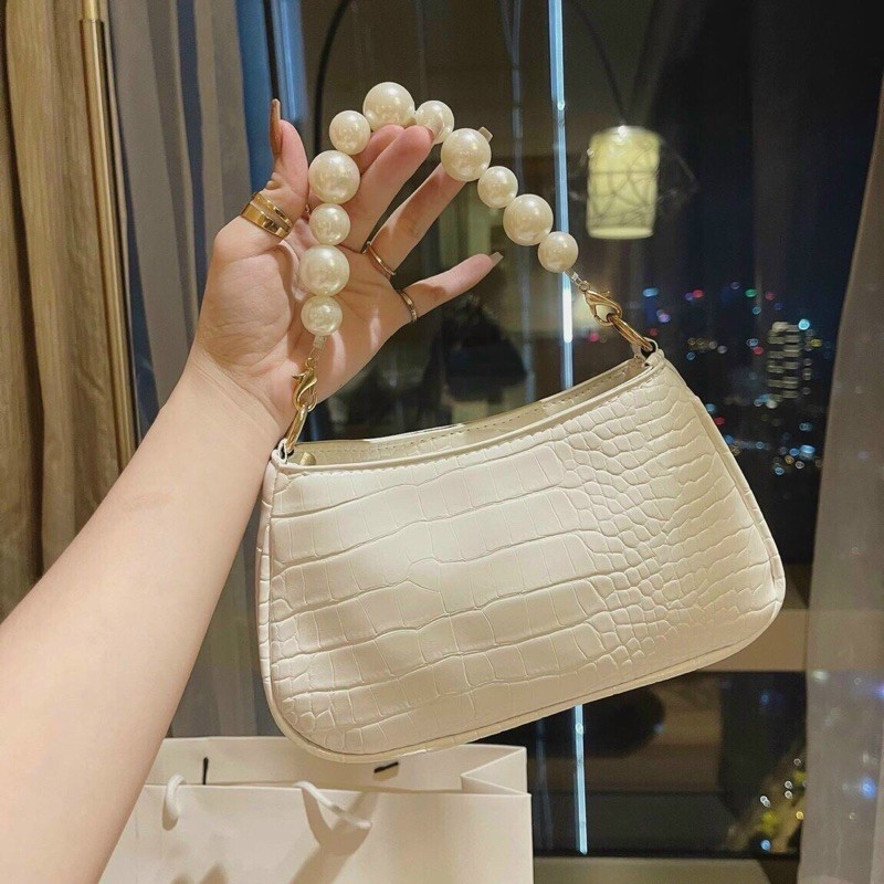 [Mã FAMAYWA2 giảm 10k đơn từ 50k] Túi Kẹp Nách Quai Tết Phối Dây Ngọc Bánh Bèo Có Dây Đeo Chéo | BigBuy360 - bigbuy360.vn