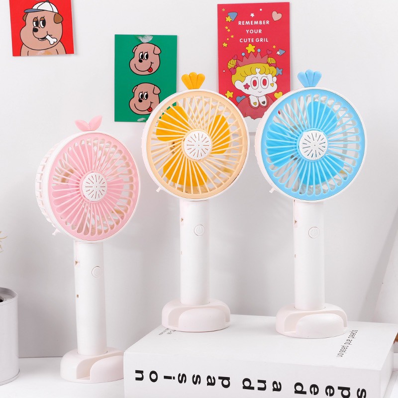 Quạt Mini tích điện tiện lợi có giá để điện thoại để bàn #5