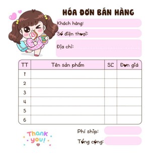 [MUA 10 TẶNG 1]  HOÁ ĐƠN MINI 1 LIÊN DỄ THƯƠNG MẪU MỚI (HOT)