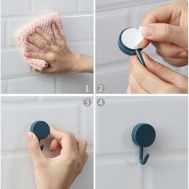 Móc Nhựa Tròn Dán Tường Treo Đồ Vật - Móc Gắn Tường Trang Trí Decor Nhà Cửa Nhiều Màu Sắc 88251