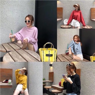 HOT TREND Áo thun croptop form rộng tay bo phồng