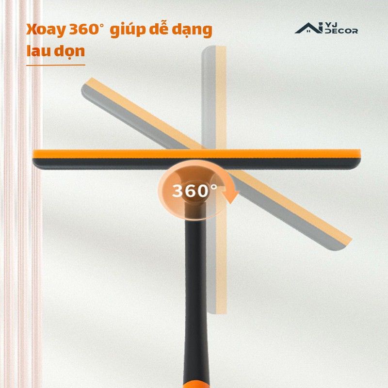 Cây lau kính đa năng thông minh mini xoay 360 độ cầm tay tiện lợi MiibooShi PVN17590 - Gạt kính cam