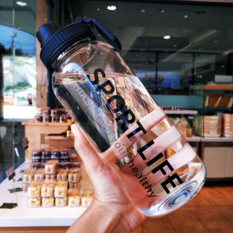 Bình nước thuỷ tinh chịu nhiệt 1000ml có quai xách,lõi lọc 304,Vỏ vải chống bỏng