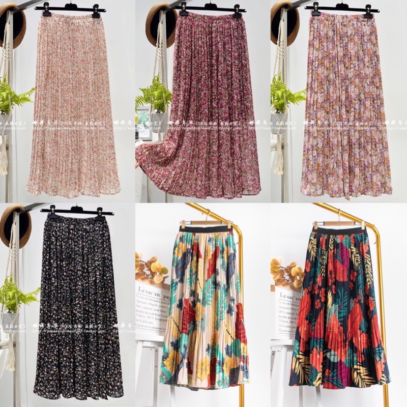 Chân váy hoa ❣️chân váy hoạ tiết ❣️chân váy xếp ly