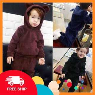 Bộ Nhung Tai gấu QATE372 cho bé 8-18kg
