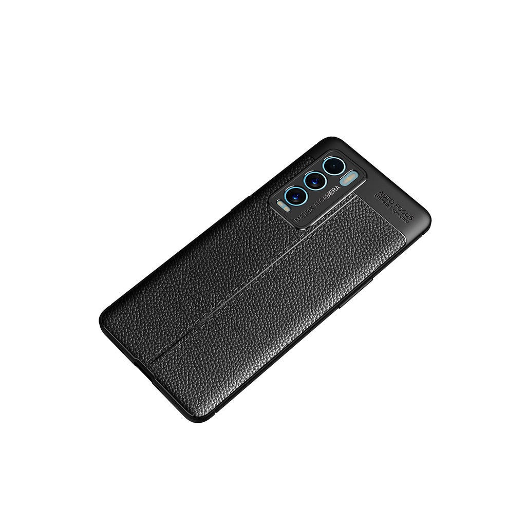 Ốp điện thoại silicon giả bề mặt da chống sốc thời trang cho Realme Q3 Pro Carnival / Realme Gt Master Explore