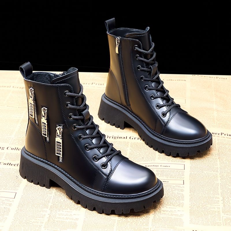 Giày Bốt Martin Lót Nhung Cotton Thoáng Khí Phong Cách Anh Quốc Mới Cho Nữ S 2021