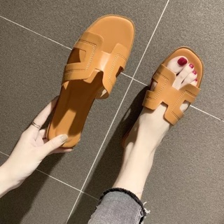 Dép lê chữ H da trơn
