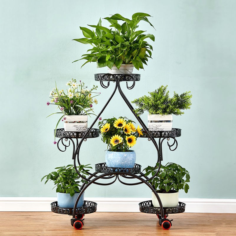 Kệ hoa sắt rèn cố định phong cách Châu Âu ban công phòng khách nội thất mô hình trồng củ cải xanh Giá cây nhện <