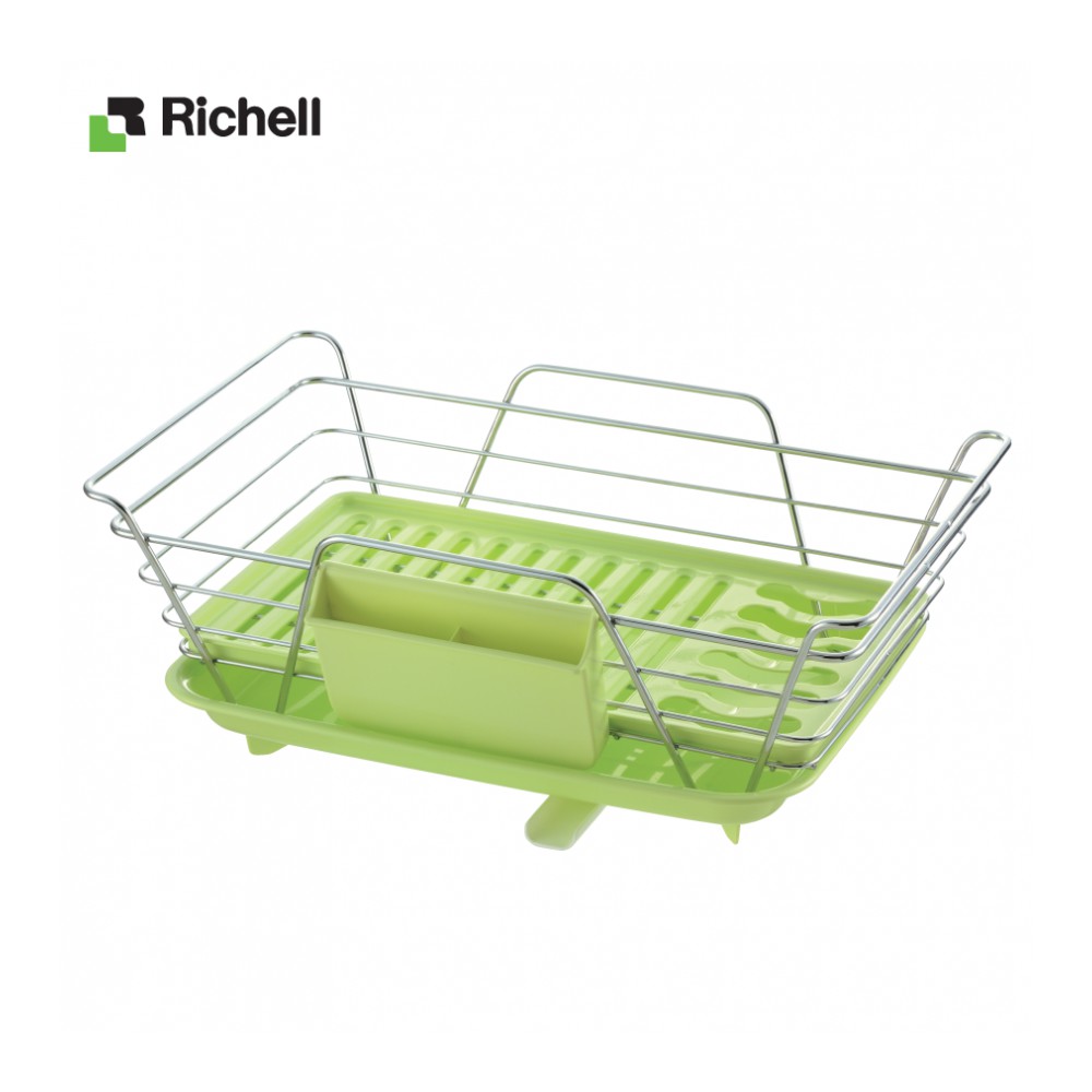 Giá úp bát đĩa kháng khuẩn có khay hứng nước Lei Richell Nhật Bản