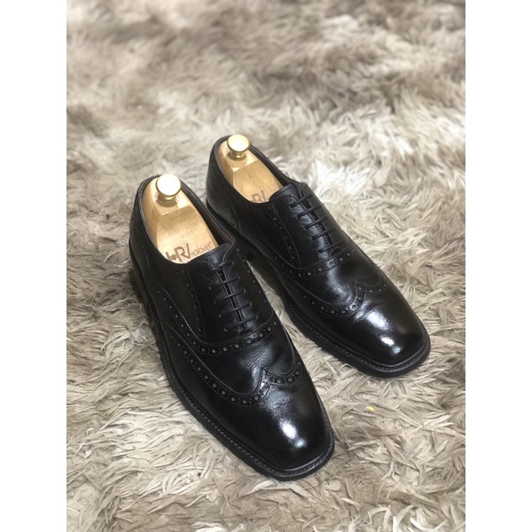 [Giày 2hand] [Size 41] [TonaShoe] Giày Tây Kiểu Dáng Wingtips Full Brouge Màu Đen