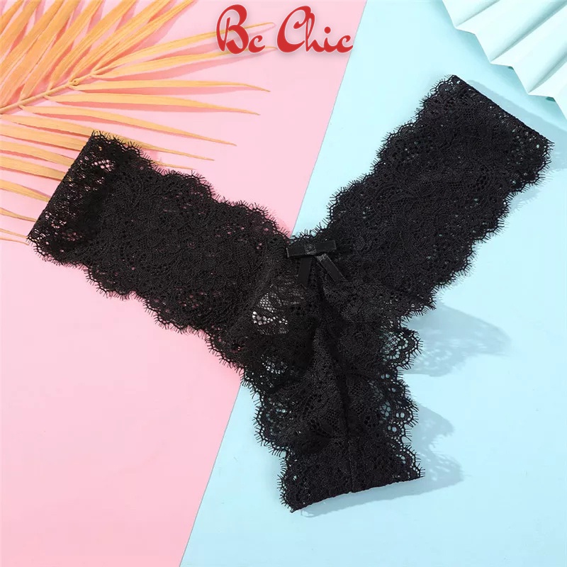 Quần Lót Nữ Ren lọt khe ren đính nơ nhỏ họa tiết điệu đà quyến rũ mã Q411 BC_CHIC LINGERIE