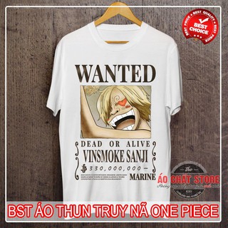 Áo Sanji Truy Nã WANTED Cực Chất | Áo thun One Piece Sanji Chân Đen Đẹp OP170